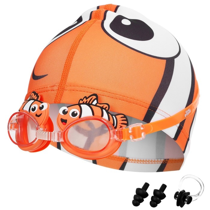 Набор для плавания детский «На волне» «Рыбка»: шапочка, очки, беруши, зажим для носа Набор для плавания детский «На волне» «Рыбка»: шапочка, очки, беруши, зажим для носа