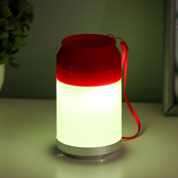 Ночник "Фоси" LED 5 режимов от батареек 3хААА бело-красный 6,5х6,5х11,5 см