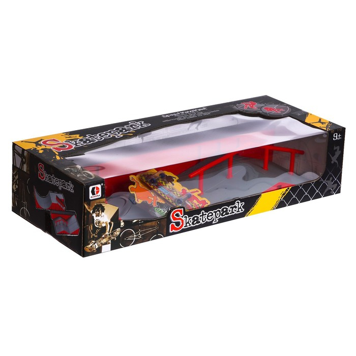 Скейт-парк &laquo;Рампа с перилами&raquo;, с пальчиковым скейтом, МИКС