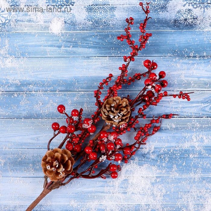 Декор Декор "Зимнее очарование" шишки замёрзшие ягоды, 35 см
