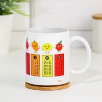 Кружка сублимация "Таблица умножения. Фрукты", с нанесением, 320 мл