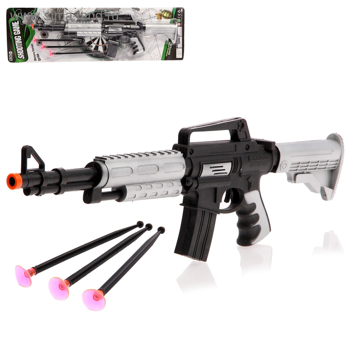 Автомат «М-16», стреляет присосками, цвета МИКС Автомат «М-16», стреляет присосками, цвета МИКС