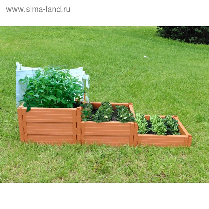 Грядка пластиковая, 55 &times; 55 &times; 13 см, терракотовая, &laquo;Плюс&raquo;