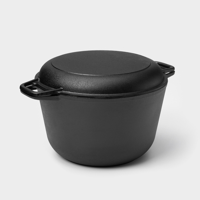 Кастрюля чугунная Wild Kitchen, 6 л, с крышкой-сковородой d=26 см Кастрюля чугунная Wild Kitchen, 6 л, с крышкой-сковородой d=26 см