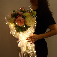 Плёнка для цветов упаковочная, с гирляндой, &laquo;Сияние звёзд&raquo;, 60 х 60 см