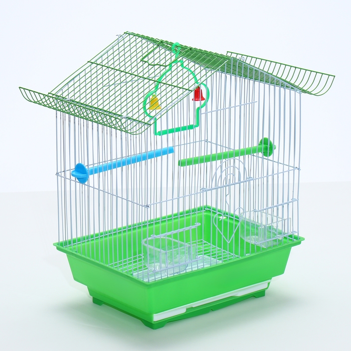 Клетка для птиц укомплектованная Bd-1/1d, 30 х 23 х 39 см, зелёная (фасовка 12 шт) Клетка для птиц укомплектованная Bd-1/1d, 30 х 23 х 39 см, зелёная (фасовка 12 шт)
