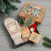 Новогодний подарочный набор New Year варежки р-р 19 и аксессуары Новогодний подарочный набор New Year варежки р-р 19 и аксессуары