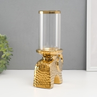 Подсвечник керамика, стекло на 1 свечу "Слон" d=8 см золото 16х10х27 см