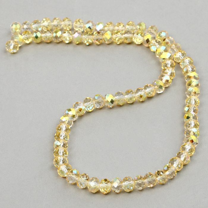 Бусины из стекла, набор 72 шт., размер 1 шт. &mdash; 8 мм, цвет золотой