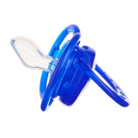 Соска- пустышка ортодотническая &laquo;Мишка&raquo; с колпачком, +6 мес., голубой