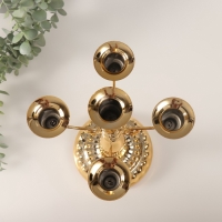 Подсвечник металл на 5 свечей "Классика с завитками" d-2 см 12х18,5х28 см