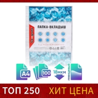 Файл-вкладыш А4, Calligrata, глянцевый, вертикальный, 100 штук, эконом Файл-вкладыш А4, Calligrata, глянцевый, вертикальный, 100 штук, эконом