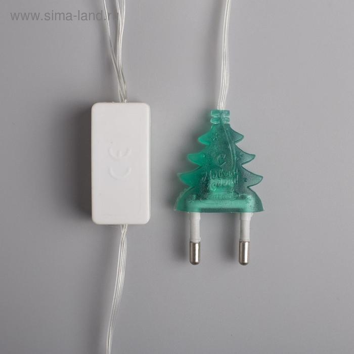 Гирлянда &laquo;Нить&raquo; 5 м с насадками &laquo;Шарики льда&raquo;, IP20, прозрачная нить, 20 LED, свечение мульти (RG/RB), мигание, 220 В