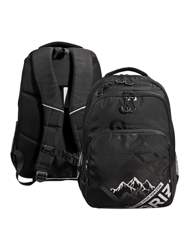 Рюкзак молодежный, 45&times;32х23 см, Grizzly 530, эргономичная спинка, отделение для ноутбука, чёрный, RU-530-4_1
