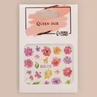 Слайдеры для ногтей &laquo;Пионы&raquo;, разноцветные