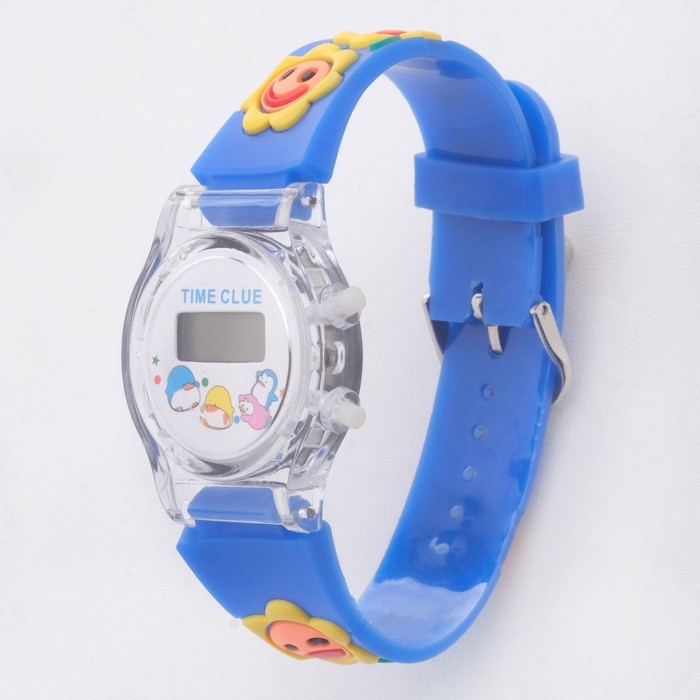 Часы наручные электронные, детские Часы наручные электронные, детские "Подсолнух", ремешок силикон l-21.5 см, микс