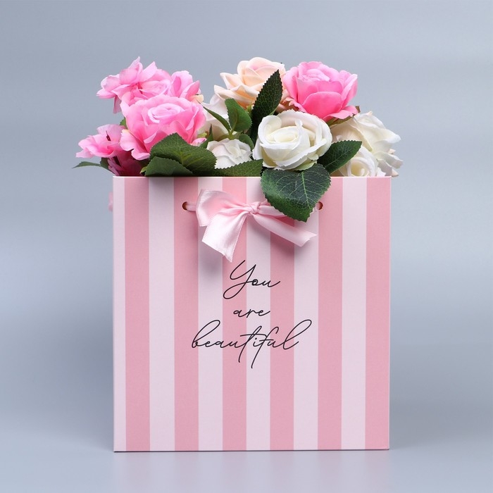 Коробка с лентами &laquo;Ты прекрасна&raquo;, 19 &times; 19 &times; 19 см