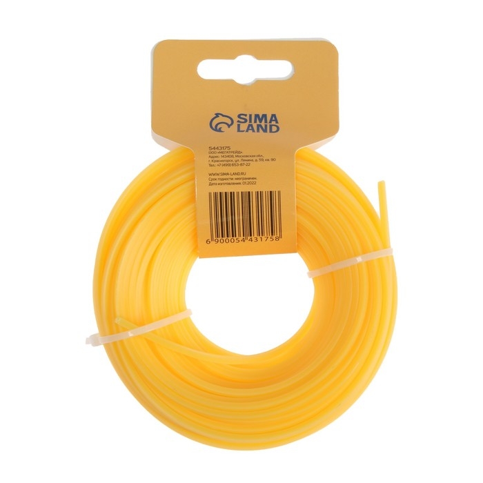 Леска для триммера ТУНДРА, сечение квадрат, d=3.5 мм, 15 м, нейлон