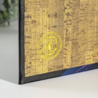 Сейф-книга дерево кожзам "Космонавтика" 3D тиснение 21х13х5 см