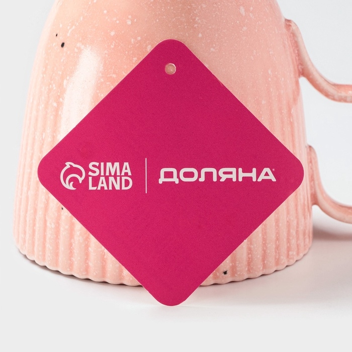 Кружка Доляна &laquo;Коралл&raquo;, 350 мл, фарфор, розовая