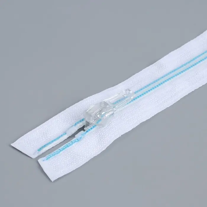 Молния &laquo;Спираль&raquo;, №5, разъёмная, замок автомат, 80 см, белая, голубая