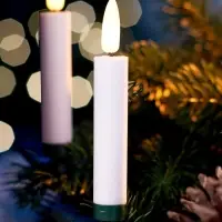 Светодиодные &laquo;Свечи на прищепках&raquo; 10 см, набор 10 шт, 10 LED, от батареек АААх10, пульт, свечение тёплое белое