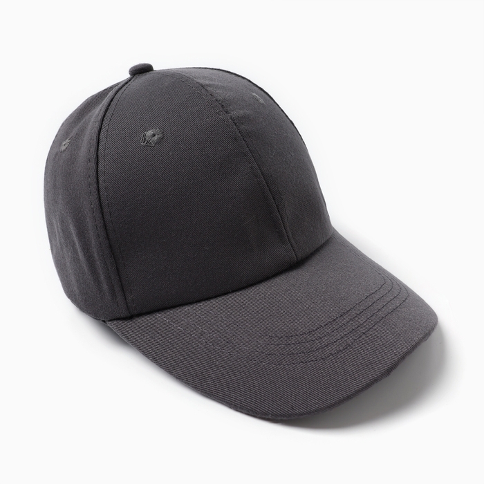 Кепка однотонная MINAKU, серая, размер 52-54