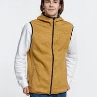 Жилет с капюшоном унисекс Gotland, горчичный, размер S