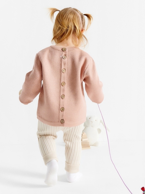 Джемпер вязаный новогодний Крошка Я "Зимний котик" рост 68-74 см, цвет розовый