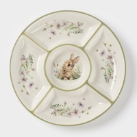 Менажница Доляна "Зайка" цвет белый  5 ячеек 25,5х3 см