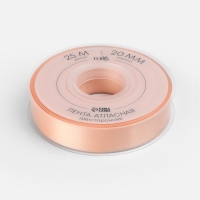 Лента атласная двухсторонняя №0714 20мм*25&plusmn;1м персиковый пух TR