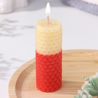 Свеча из вощины, медово-красная, 8 см