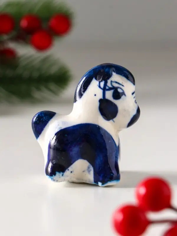 Сувенир "Коник", 5х5 см, гжель