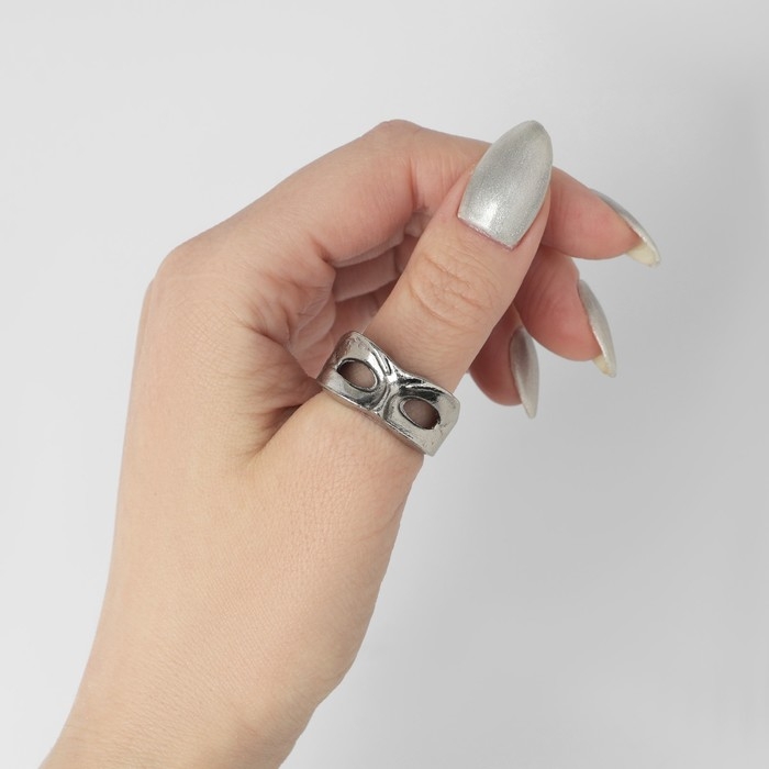 Кольцо «Маска», цвет чернёное серебро, безразмерное Кольцо «Маска», цвет чернёное серебро, безразмерное