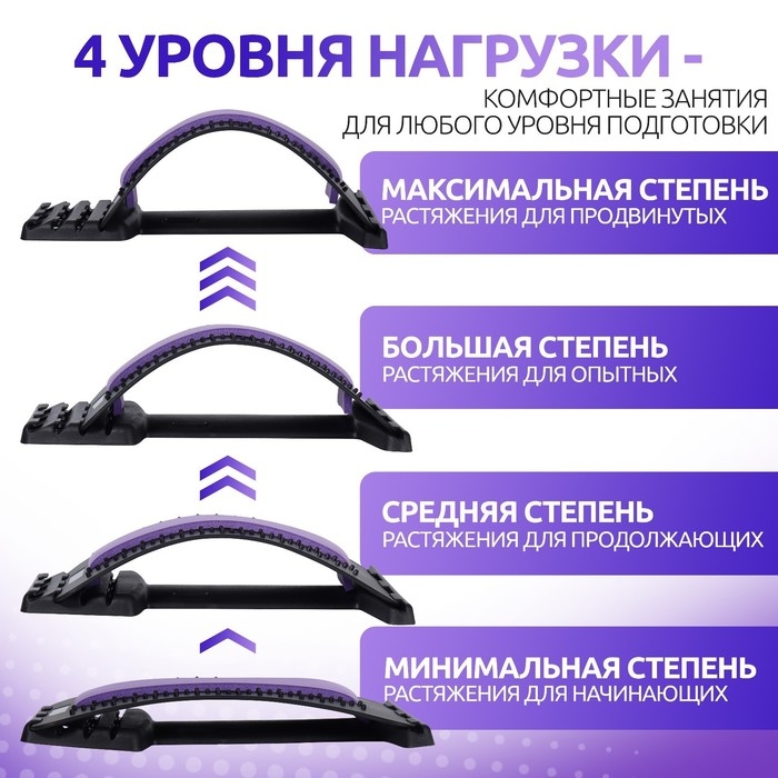 Массажёр для спины, четырёхуровневый, 37 &times; 24,5 см, цвет МИКС