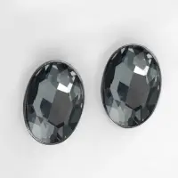 Клипсы &laquo;Вечеринка&raquo; овалы, цвет серый в сером металле