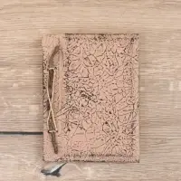 Блокнотик плетеный, 48 листов, 14х18х2 см, цв. бежево-чёрный