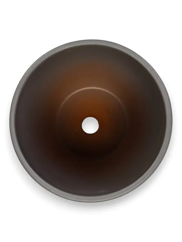 Горшок цветочный с поддоном 1,4 л, d15/h13 см серый керамика, "Туман" (М)