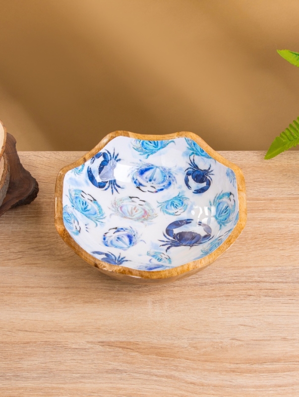 Салатник "Крабы" дерево манго 20х20х8 см