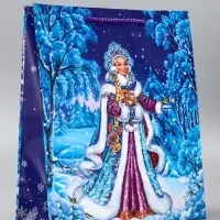 Пакет подарочный новогодний ламинированный, &laquo;Снегурочка&raquo; , 26&times;12&times;32 см