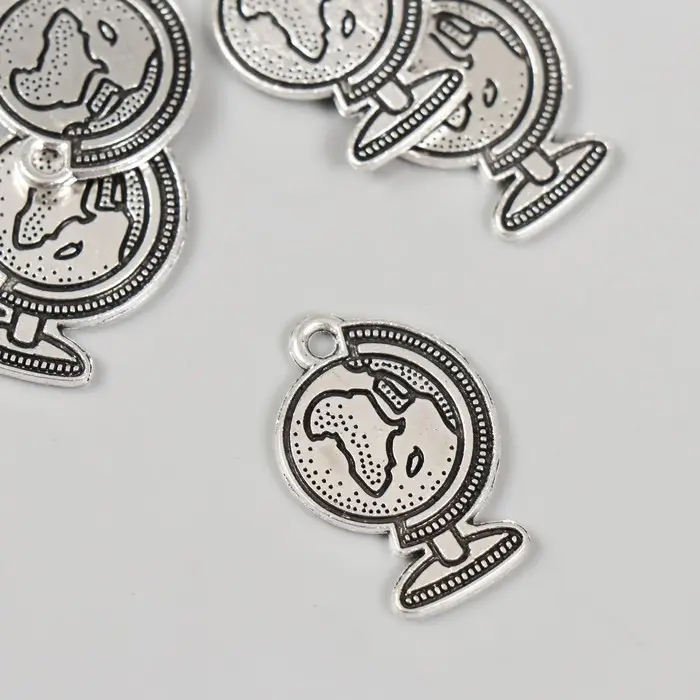 Металлический элемент, декоративная подвеска &laquo;Арт Узор. Глобус&raquo;, 2.5&times;1.8 см