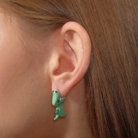 Серьги из полимерной глины &laquo;Динозавр&raquo;, цвет зеленый