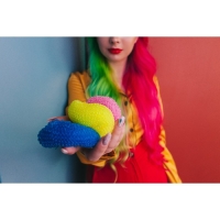 Губки для посуды Доляна &laquo;Бублик&raquo;, 3 шт, пластик, 7&times;7&times;2,5 см, цвет МИКС