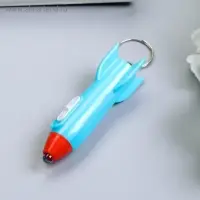 Фонарик свет на кольце "Ракета" мигает МИКС 7х2х2 см