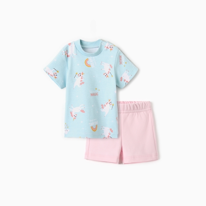 Костюм: футболка и шорты Крошка Я Unicorn, рост 68-74 см Костюм: футболка и шорты Крошка Я Unicorn, рост 68-74 см