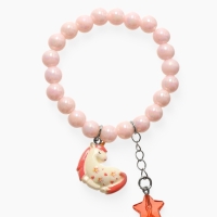 Браслет детский "Выбражулька" звезды на цепочке и единорог, жемчуг, цветной