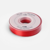 Лента атласная двухсторонняя №0250 20мм*25&plusmn;1м алый TR