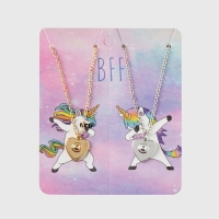 Кулоны &laquo;Неразлучники&raquo; сердца, цвет серебристо-золотой, 45 см