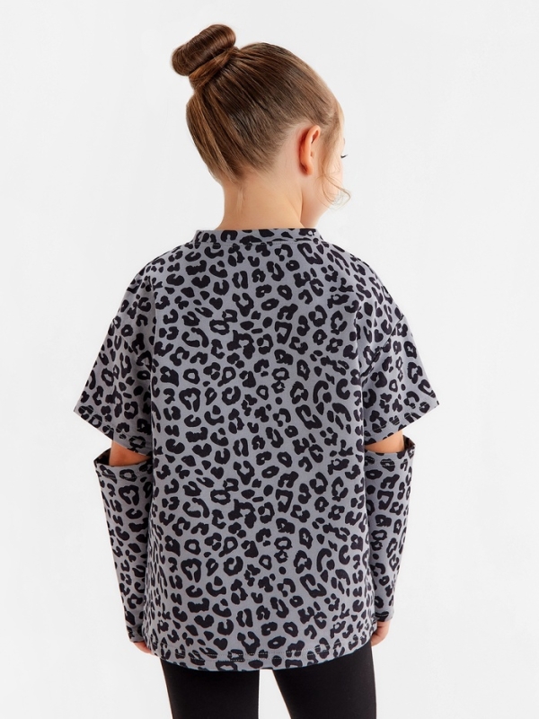 Футболка с дл.рукавом для девочки KAFTAN Trendy grey, р. 28 (86-92)