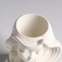 Ваза гипс настольная "Девушка с длинными волосами" 6х8х9см